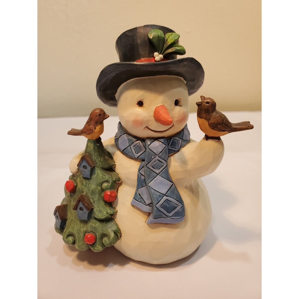 Jim Shore Heartwood Creek Hello Winter Snowman Birdhouse Tree Figurine 6004289
